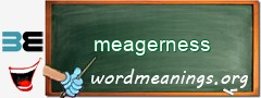 WordMeaning blackboard for meagerness